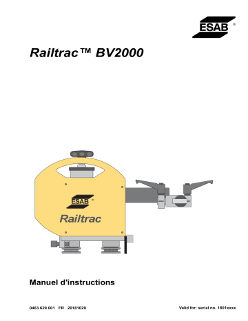 ESAB Railtrac™ BV2000 Manuel utilisateur | Fixfr