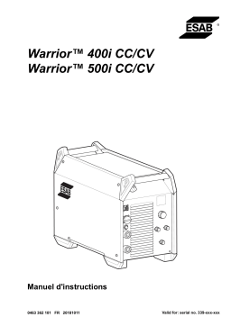 ESAB Warrior™ 500i cc/cv Manuel utilisateur