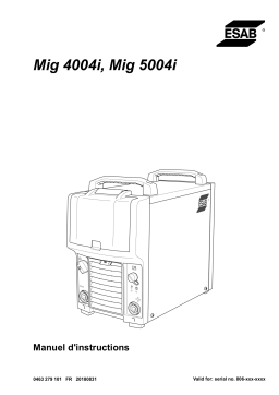 ESAB Mig 5004i Manuel utilisateur