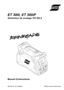 ESAB ET 300i Manuel utilisateur