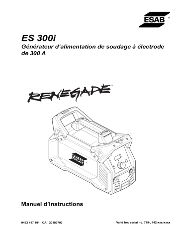 ESAB ES 300i Manuel utilisateur | Fixfr