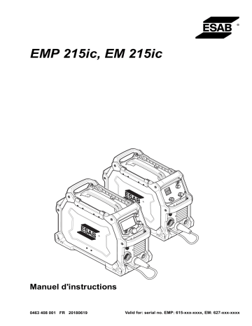 EMP 215ic | ESAB EM 215ic Manuel utilisateur | Fixfr