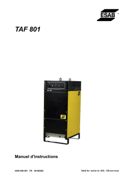 ESAB TAF 801 Manuel utilisateur