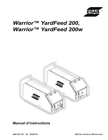 ESAB Warrior™ YardFeed 200w Manuel utilisateur | Fixfr