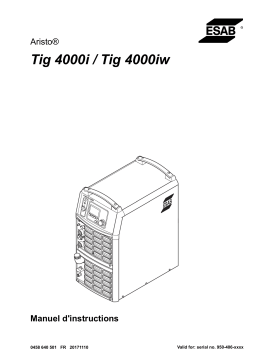 ESAB Aristo Tig 4000i Tig 4000iw Manuel utilisateur