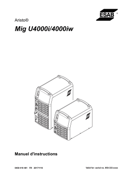 ESAB Mig U4000i/U4000iw Manuel utilisateur