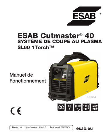 ESAB ESAB Cutmaster 40 Plasma Cutting System Manuel utilisateur | Fixfr