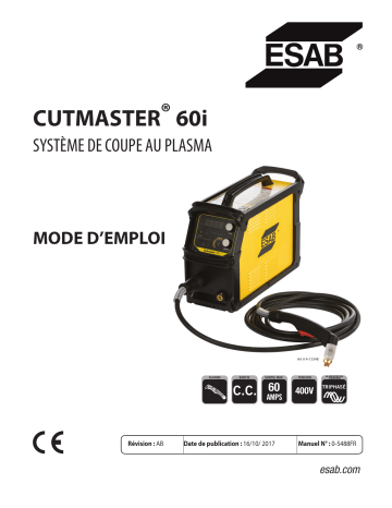 ESAB ESAB Cutmaster 60i Plasma Cutting System Manuel utilisateur | Fixfr
