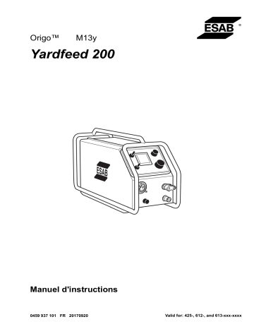 ESAB YardFeed 200 Manuel utilisateur | Fixfr