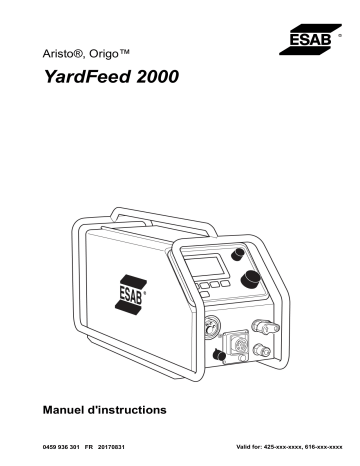 ESAB YardFeed 2000 Manuel utilisateur | Fixfr