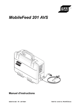 ESAB MobileFeed 201 AVS Manuel utilisateur