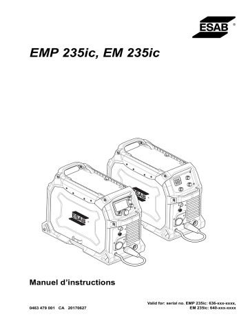 EM 235ic | ESAB EMP 235ic Manuel utilisateur | Fixfr