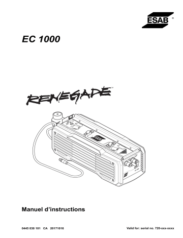 ESAB EC 1000 Manuel utilisateur | Fixfr