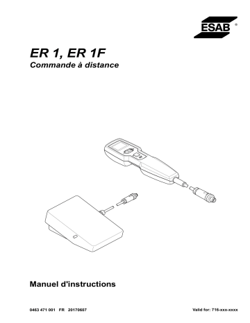 ESAB ER 1F Manuel utilisateur | Fixfr