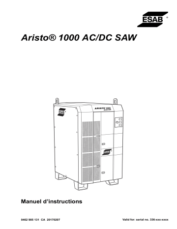 ESAB Aristo 1000 Manuel utilisateur | Fixfr