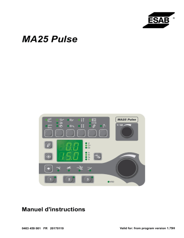 ESAB MA25 Pulse Manuel utilisateur | Fixfr