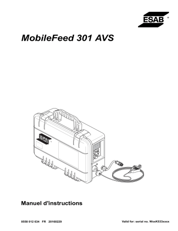 ESAB MobileFeed 301 AVS Manuel utilisateur | Fixfr