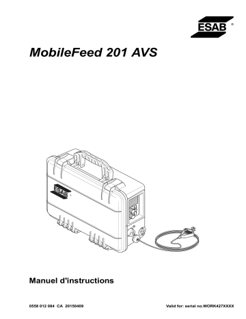 ESAB MobileFeed 201 AVS Manuel utilisateur | Fixfr