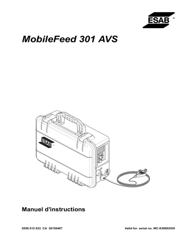 ESAB MobileFeed 301 AVS Manuel utilisateur | Fixfr