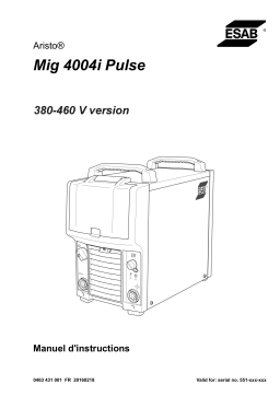 ESAB Aristo Mig 4004i Pulse Manuel utilisateur