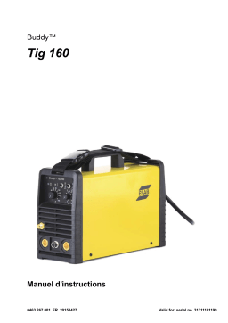 ESAB Tig 160 - Buddy™ Tig 160 Manuel utilisateur