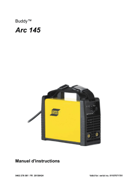 ESAB Arc 145 - Buddy™ Arc 145 Manuel utilisateur