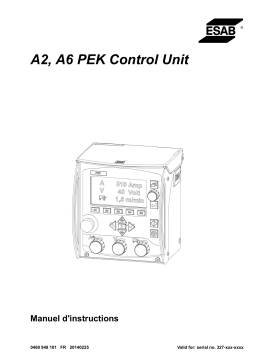 ESAB A6 - Control unit Manuel utilisateur