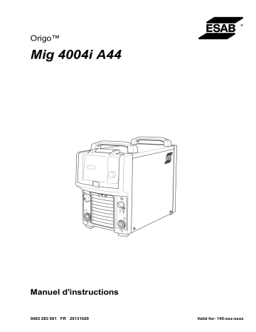 ESAB Mig 4004i A44 Manuel utilisateur | Fixfr