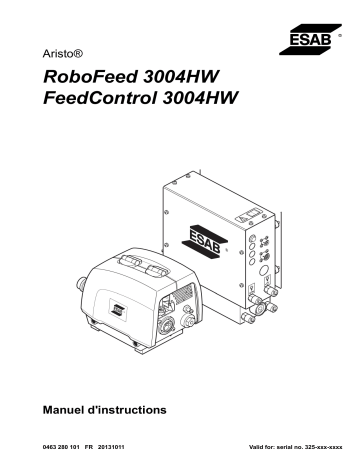 RoboFeed 3004HW | ESAB FeedControl 3004HW Manuel utilisateur | Fixfr