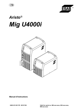 ESAB Mig U4000i Manuel utilisateur