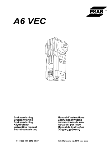 ESAB A6 VEC Manuel utilisateur | Fixfr