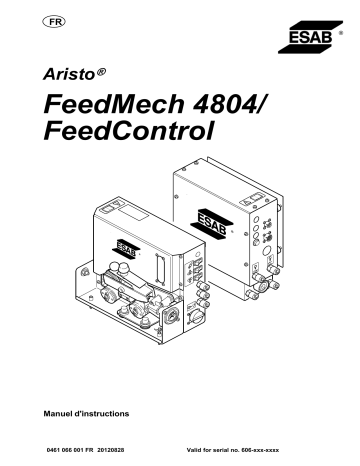 FeedMech 4804 | ESAB FeedControl - Aristo Manuel utilisateur | Fixfr