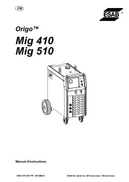 ESAB Mig 410 Manuel utilisateur