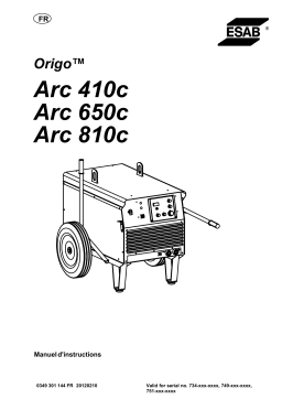 ESAB Arc 650c Manuel utilisateur