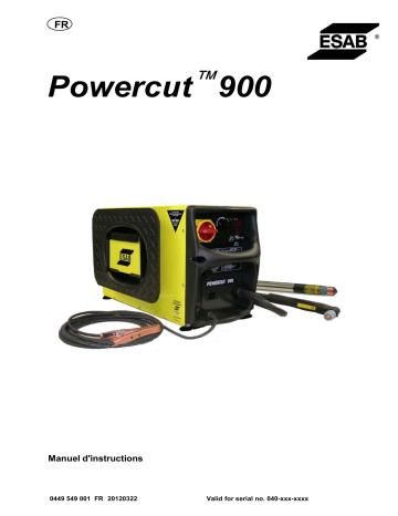ESAB PowerCut™ 900 Manuel utilisateur | Fixfr
