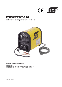 ESAB Powercut 650 Manuel utilisateur