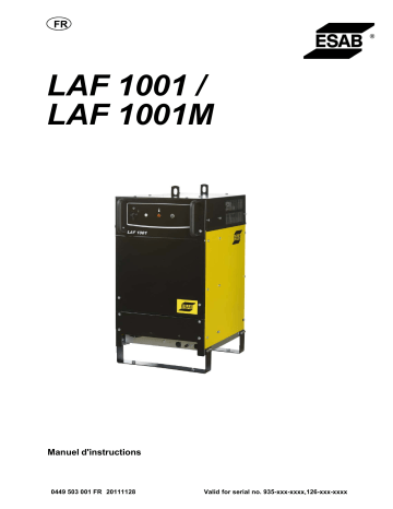 ESAB LAF 1001 / LAF 1001M Manuel utilisateur | Fixfr