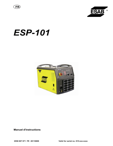 ESAB ESP-101 Manuel utilisateur | Fixfr