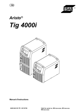 ESAB Tig 4000i Manuel utilisateur