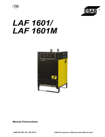 ESAB LAF 1601 / LAF 1601M Manuel utilisateur | Fixfr