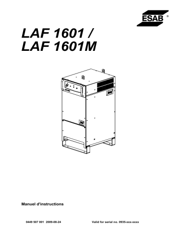 ESAB LAF 1601 / LAF 1601M Manuel utilisateur | Fixfr