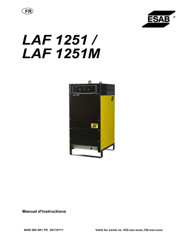 ESAB LAF 1251 / LAF 1251M Manuel utilisateur | Fixfr