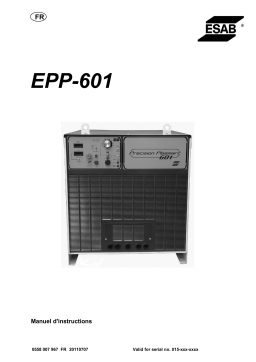 ESAB EPP-601 Manuel utilisateur