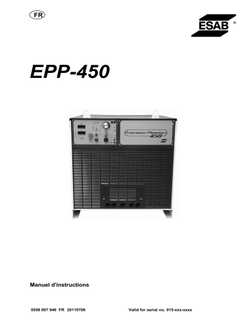 ESAB EPP-450 Manuel utilisateur | Fixfr