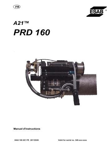 ESAB PRD 160 A21 Manuel utilisateur | Fixfr