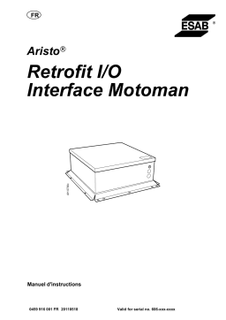 ESAB Retrofit I/O Interface Motoman – Aristo - For Motoman Manuel utilisateur