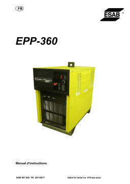 ESAB EPP-360 Manuel utilisateur