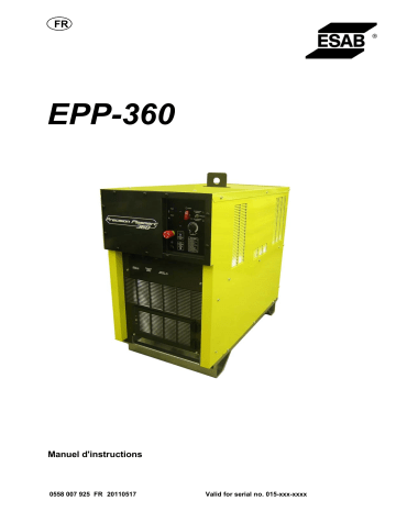 ESAB EPP-360 Manuel utilisateur | Fixfr