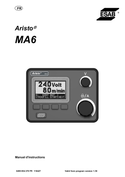 ESAB Control panel MA6 Manuel utilisateur