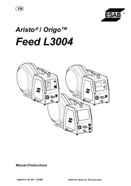 ESAB Feed L3004 Manuel utilisateur